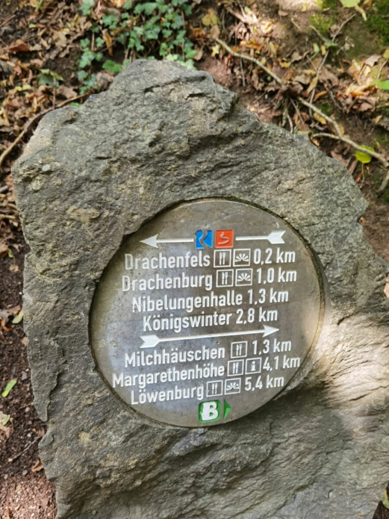 Markierung auf der Drachenfels Wanderung