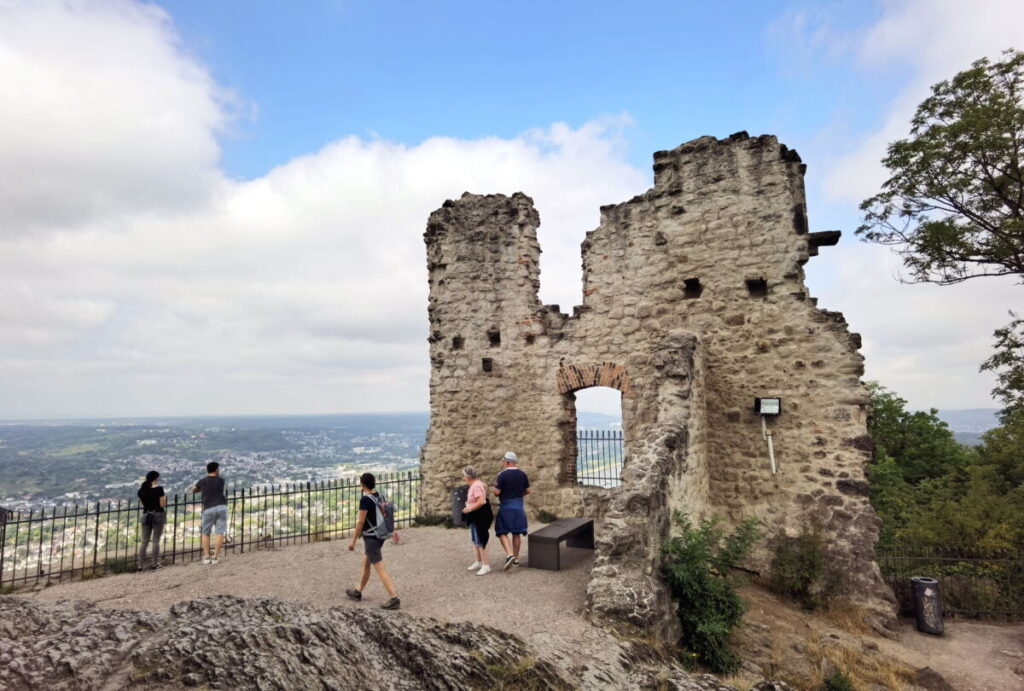 Die Burg Drachenfels steht ganz oben auf dem Gipfel und ist kostenlos zu besuchen